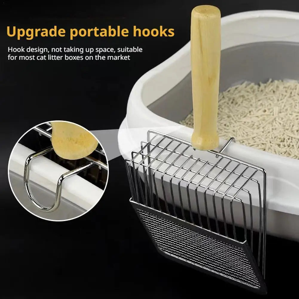 Steel Cat Litter Scoop - All-Metal Pet Poop Shovel