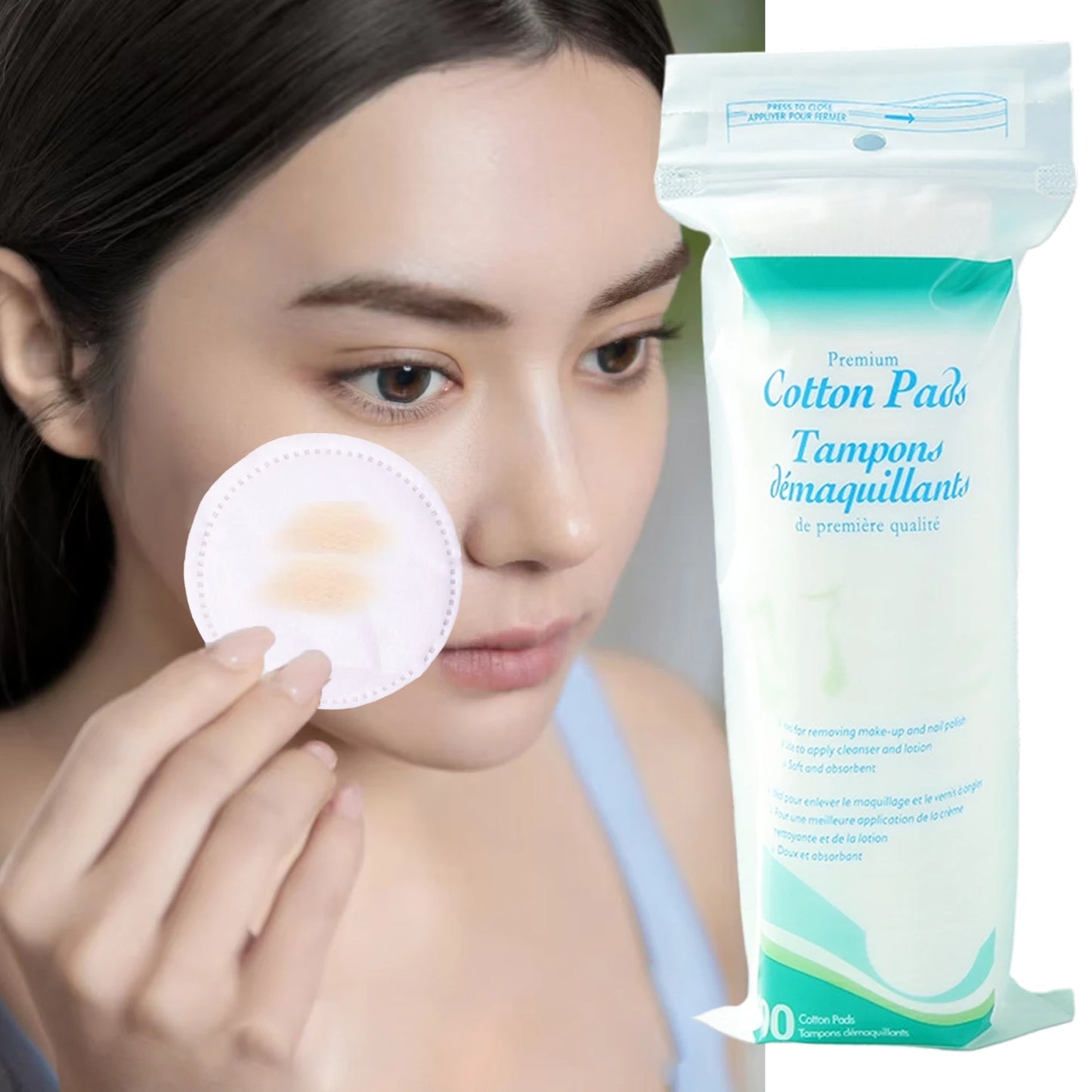 Disposable Soft Circular Makeup Remover Pads Doubles Sided Breathable Cotton Pads for Daily Facial Cleaning Nail Polish Remover