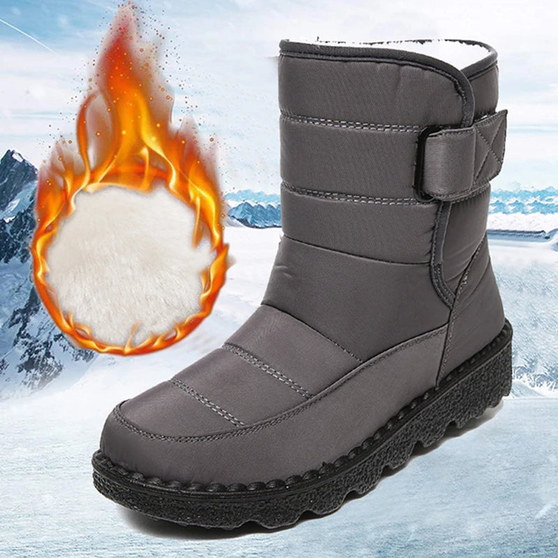 Women's Plush Lined Snow Boots - Non-Slip Platform Ankle Winter Boots - photo 10
