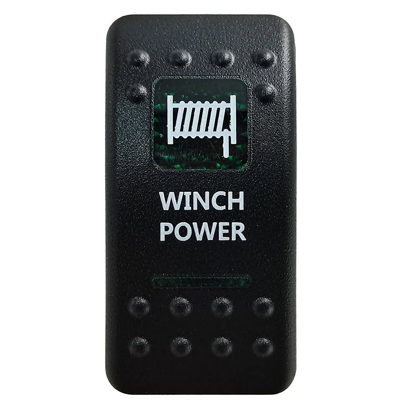 Green LED Rocker Switch - Waterproof SPST & DPDT Options