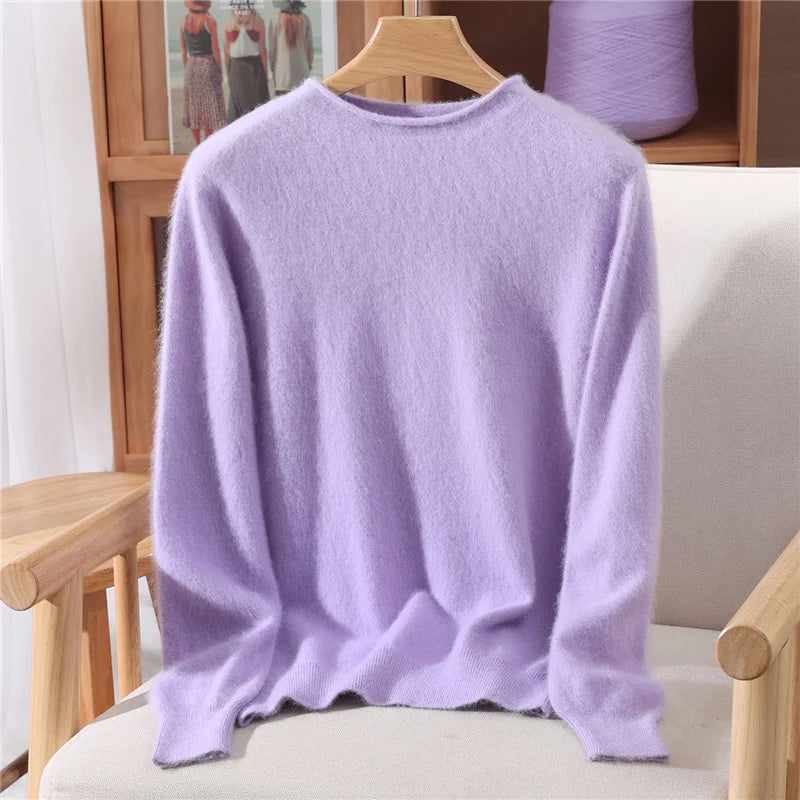 Women's Soft Knit Crew Neck Sweater, Basic Pullover
