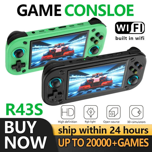 FUNKIDDY R43S Retro Handheld Video Game Console Open Source Linux System 4.3Inch IPS Screen Portable Pocket Video Gaming Player