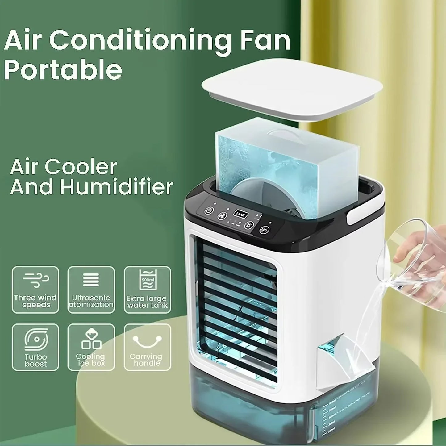 Quiet Desktop Misting Cooler – Portable USB Humidifier Fan for Home & Office
