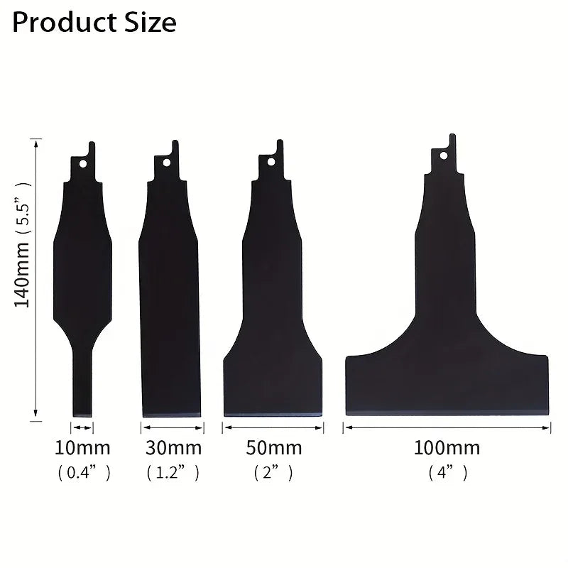 Reciprocating Saw Scraper Blade Set, 4 Pieces