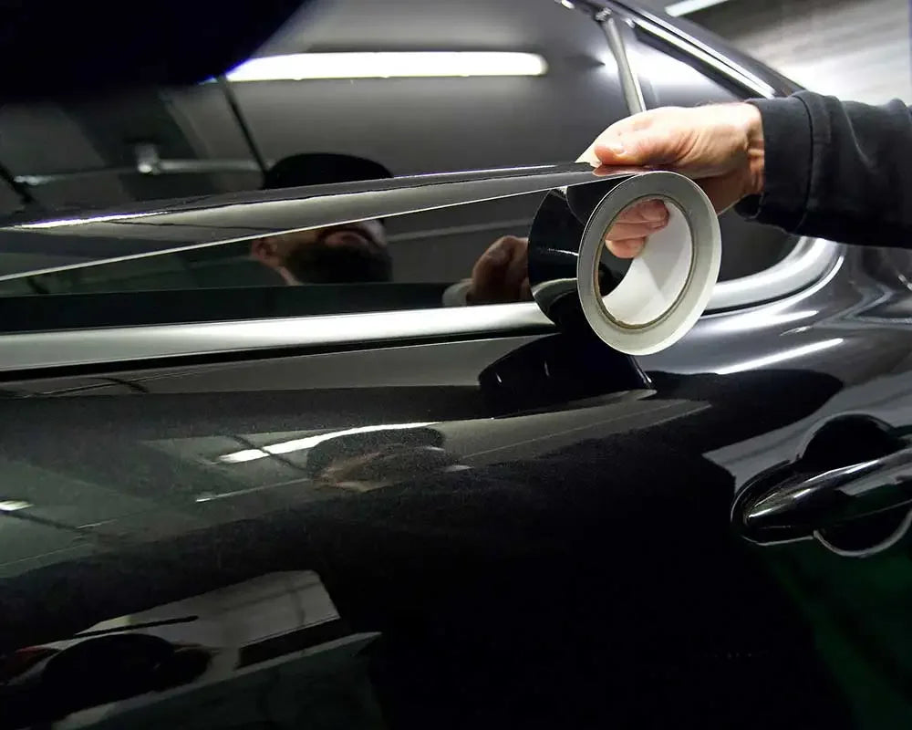3/5/7/10CM Glossy Black Vinyl Tape Window Trim Film Stripe For Car Interior Hood Roof Decal