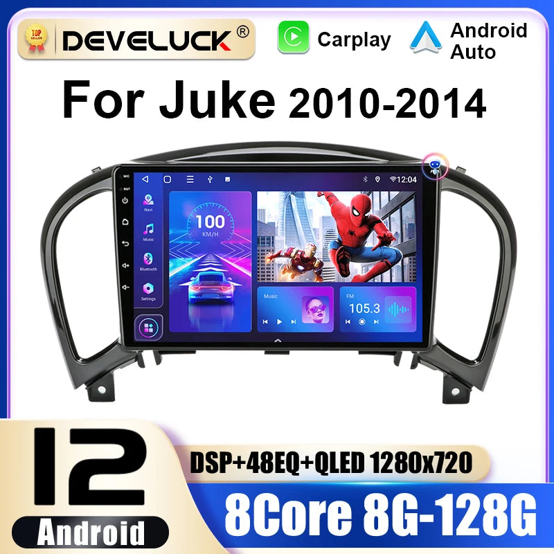 2 Din Android 12 Car Radio For Nissan Juke YF15 2010-2014  Multimedia Video Player Navigation GPS 4G Carplay Auto Stereo RDS IPS