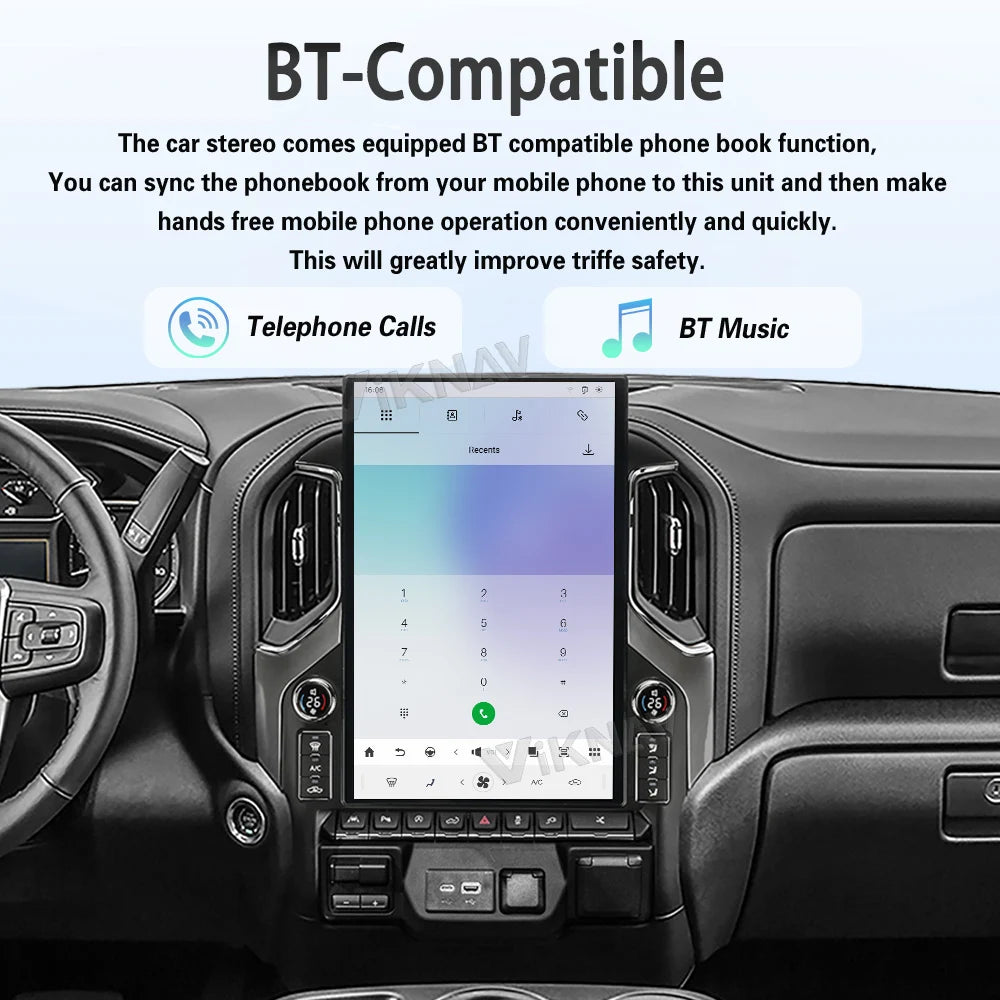 17.2" Android14 Car Radio For GMC Sierra Chevrolet Silverado 2019-2024 Touch Screen With LCD Knob Carplay Android Auto Player