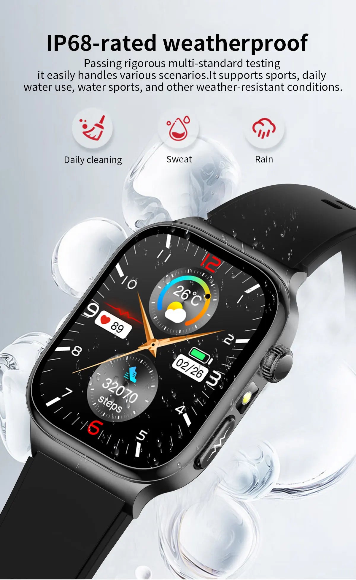 2026 Five-Organ Health Smart Watch – Body Fat, Uric Acid, ECG, Blood Pressure & Bluetooth Call | Men & Women
