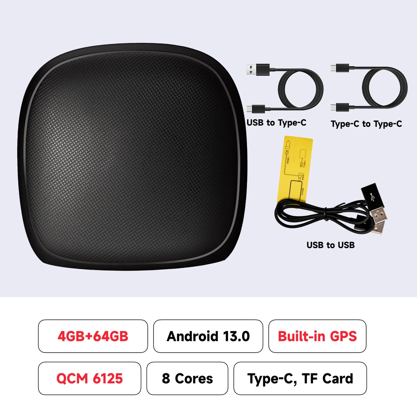 Wireless CarPlay Ai Box QCM6125 Android 13 Plus 4GLTE Android Auto Car Play Streaming Box 8GRAM