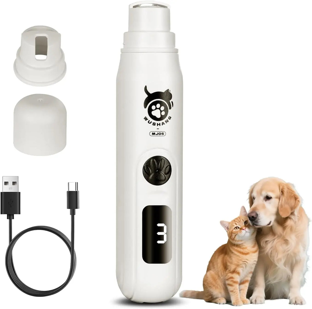 3-Speed Low-Vibration Nail Grinder with Digital Display