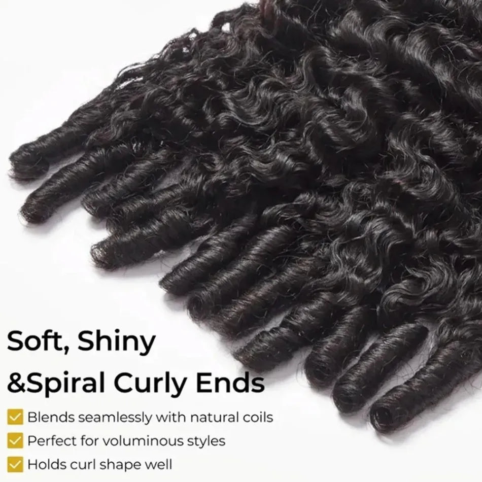 12A Burmese Curly Human Hair Bundles Water Wave Bundles Virgin Weave Human Hair Extensions Curly Ends 1/3/4 Pcs Black 30 40 Inch