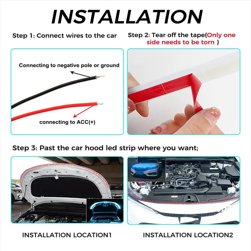 Daytime Running Light LED White DRL For Toyota iQ Car Hood Ambient Lamp Scan Starting Strips Flexible 12V