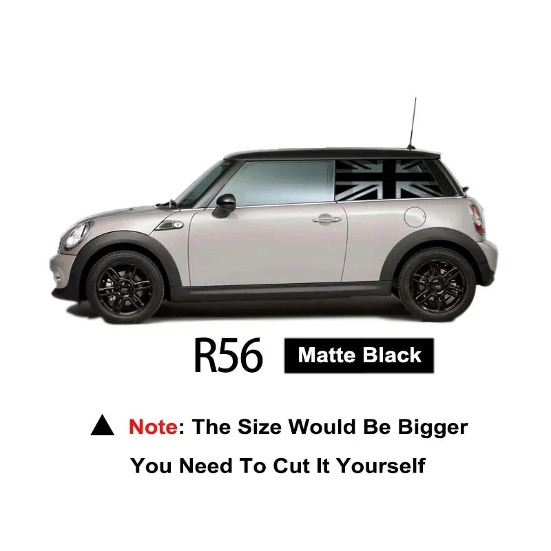 Union Jack Window Vinyl Decal – Compatible with MINI Cooper R56 R60 F54 F55 F56 F57 F60