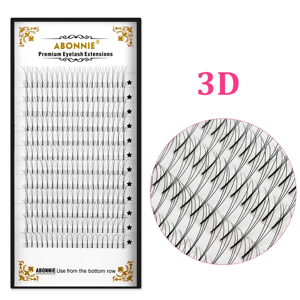 Abonnie 3D/4D/5D/6D Premade Volume Fans Fluffy Lashes Long Stem Russian Volume Eyelashes Extension All Size Fans