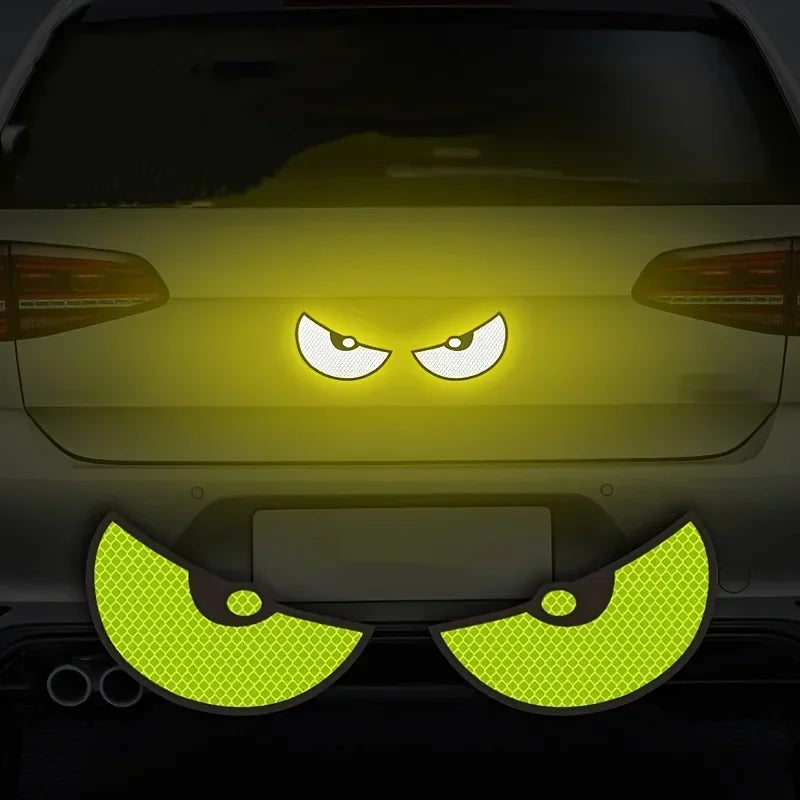 Auto Reflective Stickers Car Stickers Safety Warning Tape Devil Eye Stickers Night Driving Safety Decals Car Sticker Accessories