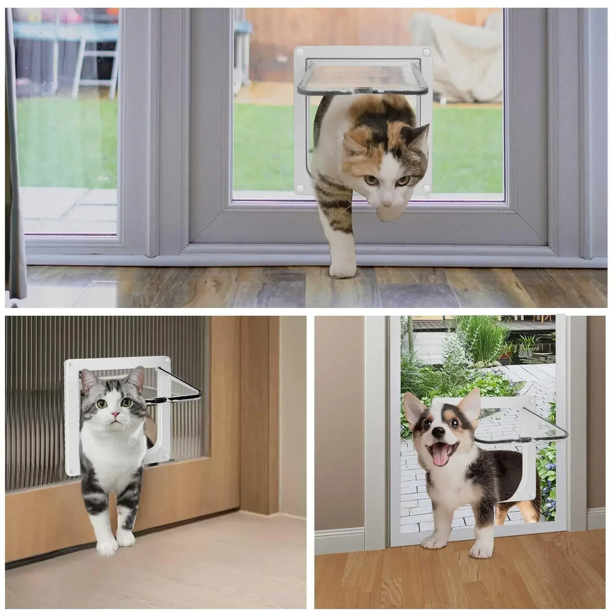Magnetic Cat Flap Door - 4-Way Lock ABS Pet Door Kit – photo 6
