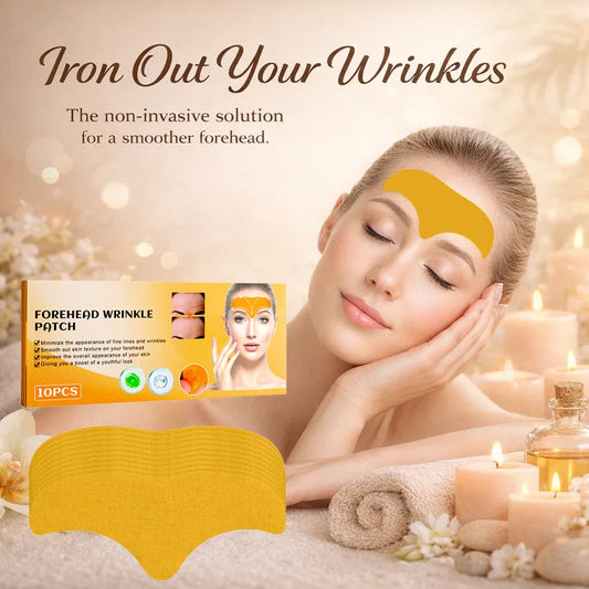 Forehead Wrinkle Patches 10Pcs Facial Smoothing Strip for Frown Lines and Lines Anti Wrinkle Face Tape with Jojoba Oil Skin Lift