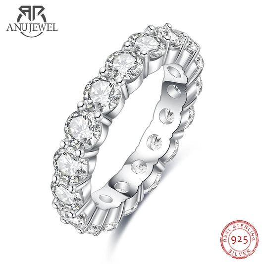 4mm 5cttw D-Color Moissanite Eternity Wedding Band — 925 Sterling Silver