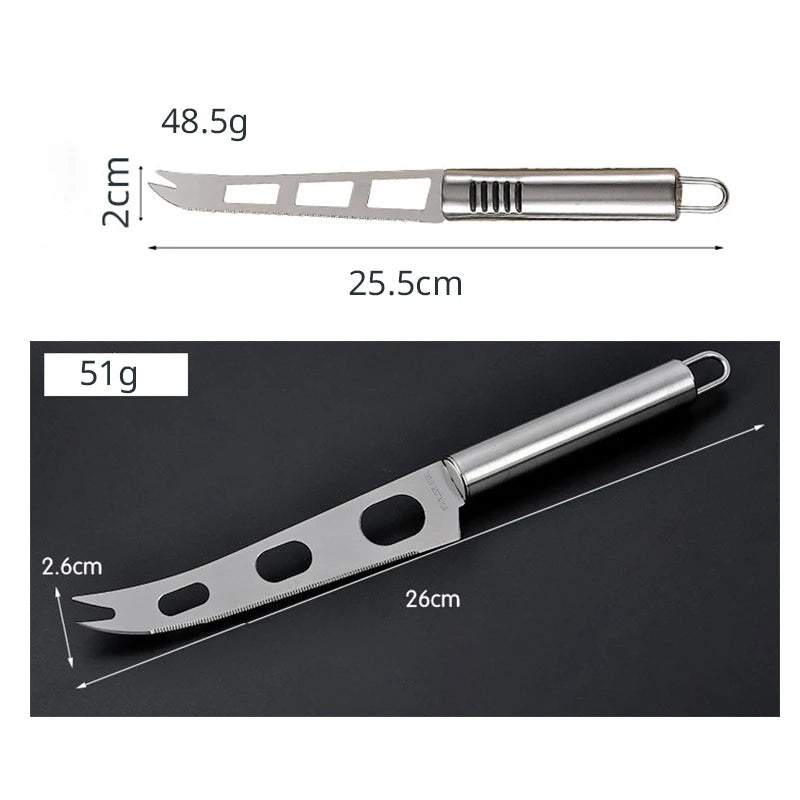 Cheese Knife Kitchen Tool Stainless Steel Multifunctional Baking Tool Pizza Butter Noodle Cutter Circular Handle Kitchen Accesso