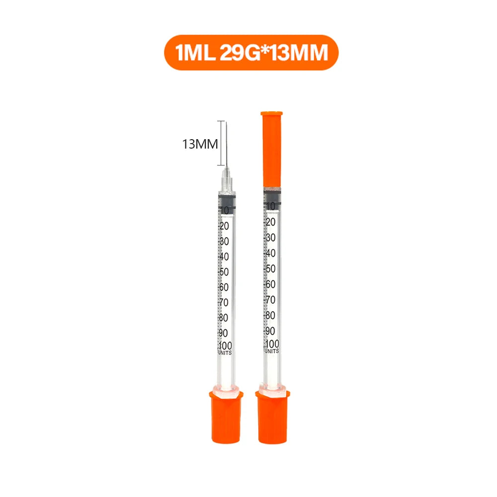 30PACK 0.3ml 0.5ml 1ml Disposable Individually Wrapped Insulin Syringe for Animals,Lab