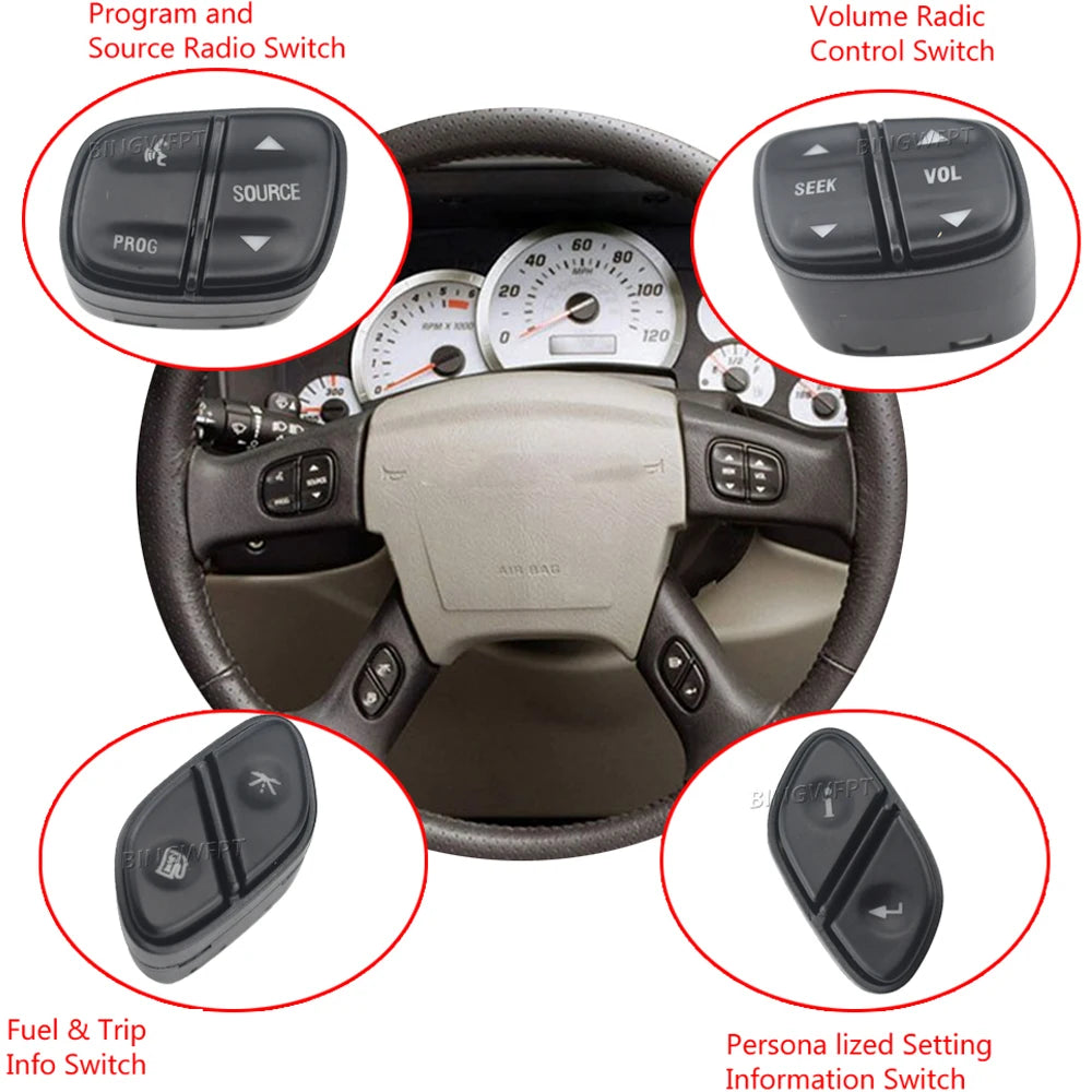 Steering Wheel Radio Source Switch with LED — Chevrolet Avalanche, Silverado, Tahoe & GMC Yukon / Hummer H2