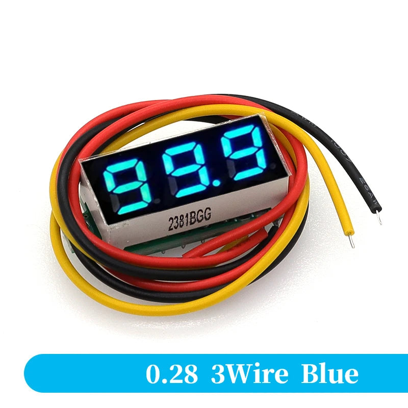 0.28 / 0.36 Inch DC LED Digital Voltmeter 0-100V Voltage Meter Auto Car Mobile Power Voltage Tester Detector 12V Red Green Blue