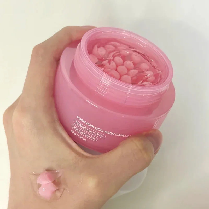 Korean Pink Collagen PDRN Capsule Cream – Niacinamide Face Moisturizer for Even Skin Tone | Lightweight Non-Greasy