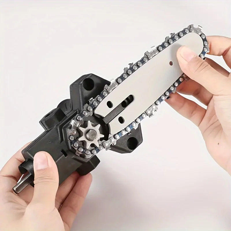 4/6“Mini Chainsaw Drill Conversion Electric Handheld Lawn Garden Saw Woodworking Log Cutting Home Use Portable Power Tool