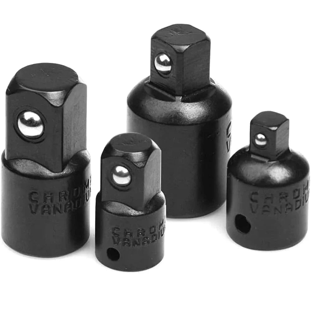 4PCS Impact Socket Adapter Reducer Set 1/2 3/8 1/4 inch Use Wrenches Drills in Auto and Impact Driver Construction Work