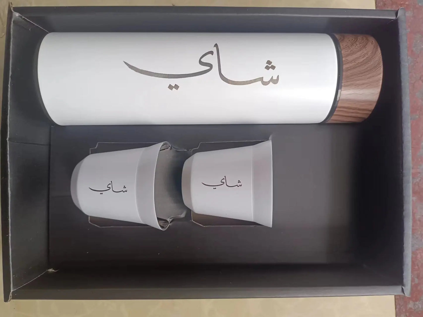 Free LOGO 3 In 1 set of  Thermos Mug Leak_Proof Travel Thermo Cup for Tea Water Coffee Thermo Cafe 500ML Double Stainless Steel