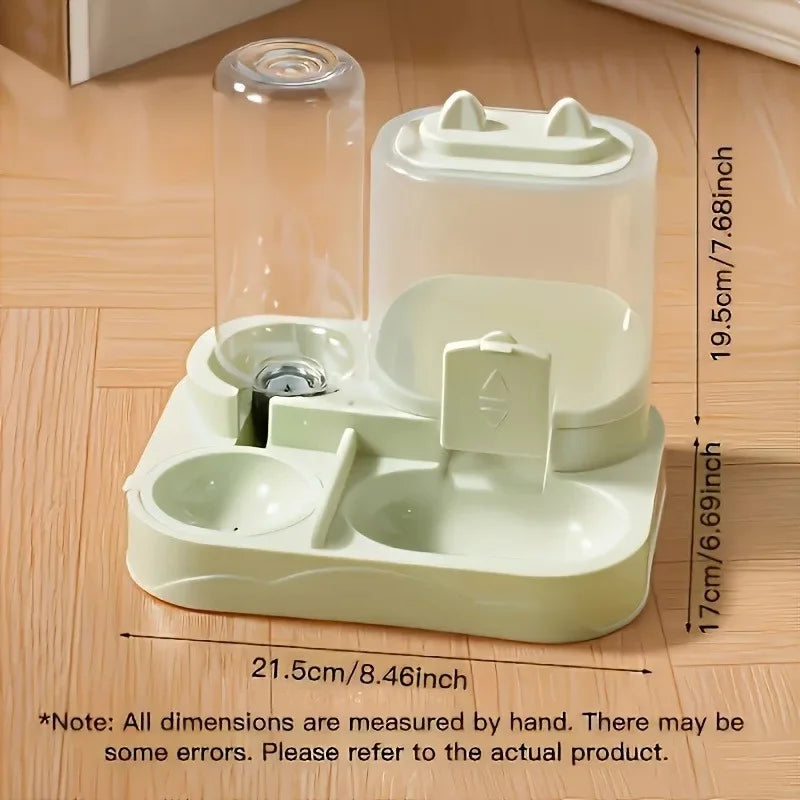 Gravity Cat Feeder and Water Dispenser, 2-in-1, No Battery