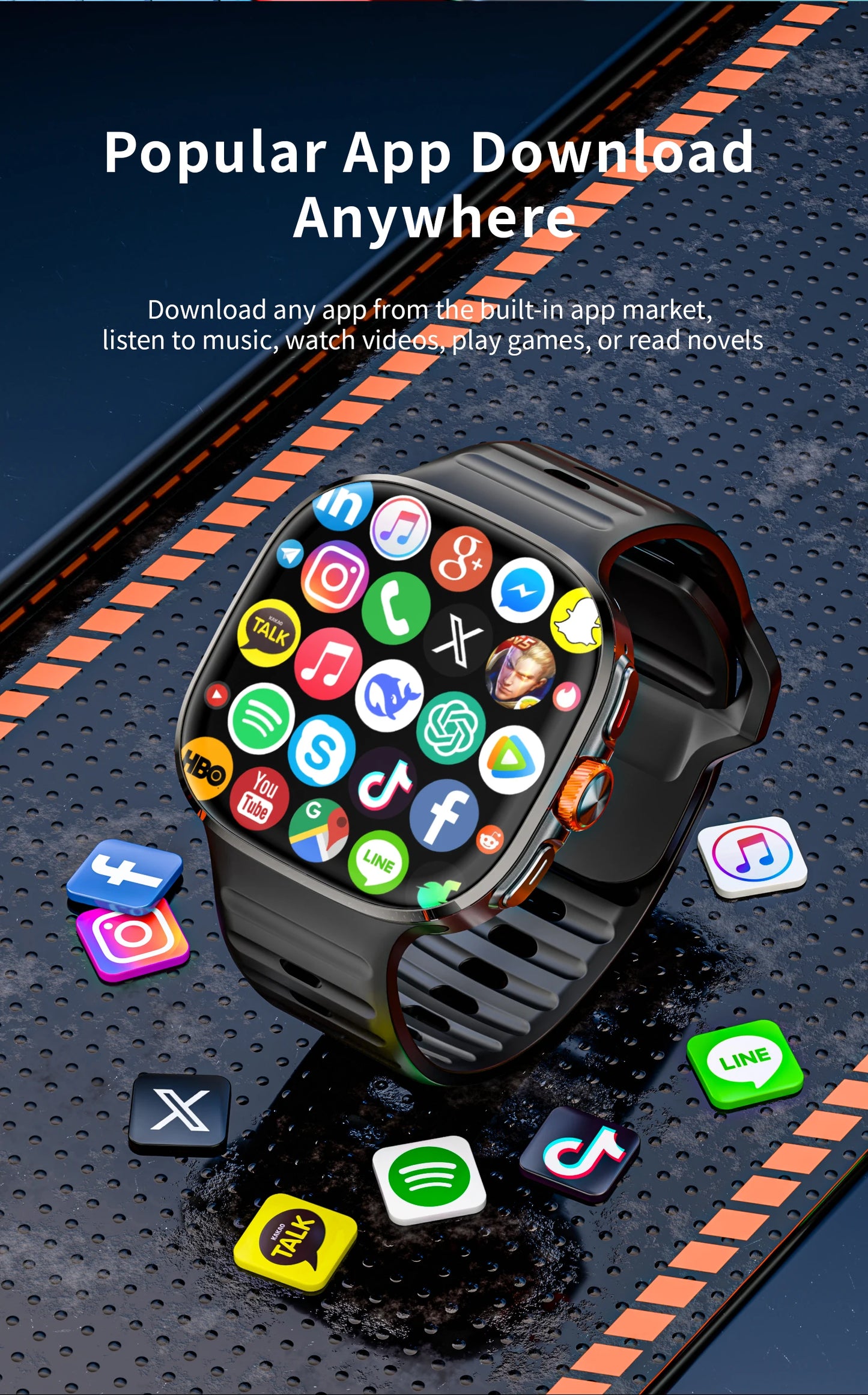 LOKMAT New APPLLP 6 MAX Android Smart Watch Phone Amoled Touch Screen Rotating Camera AI Translation Function Chatgpt