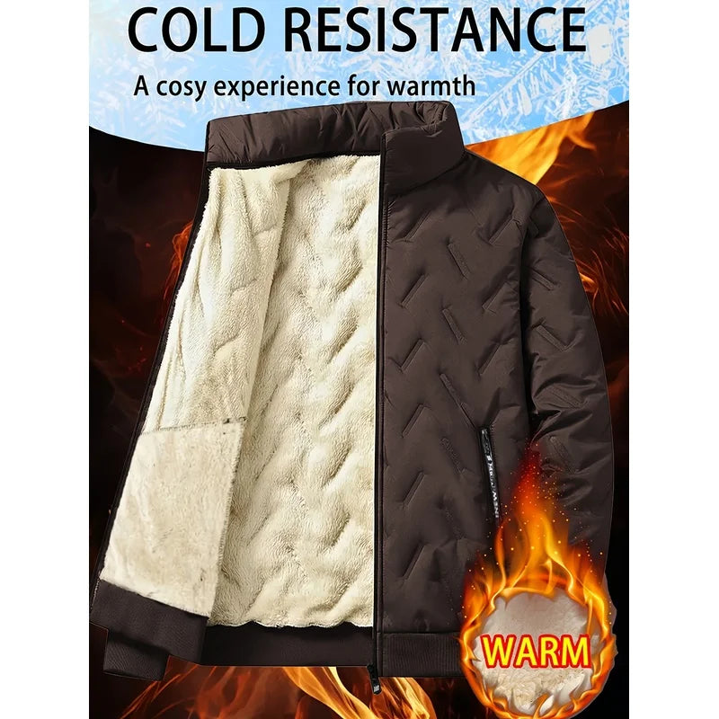 Men's Windproof Winter Puffer Jacket - Warm Padded Zip Coat - photo 2
