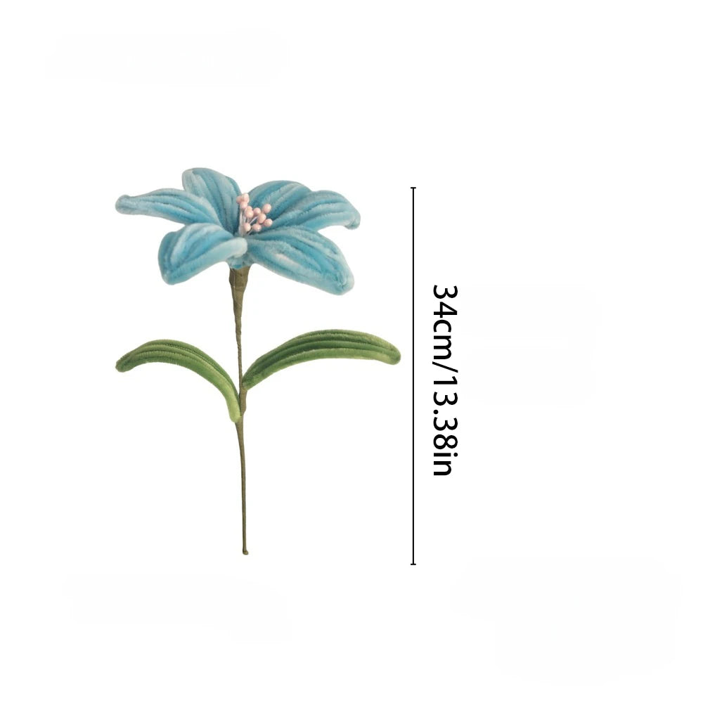 5Pcs Lily DIY Flower Calla Chenille Stems Fluffy Wire Pipe Cleaners Twist Stick Children Educational Toys Creative Handcraft