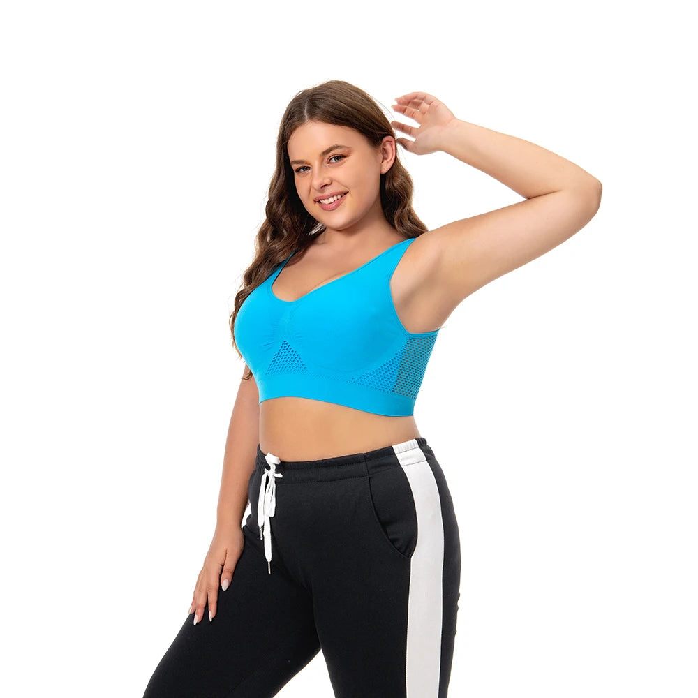 MMAlto Women's Padded Push Up Yoga Sports Bra – Seamless Hollow Out Athletic Vest | M-6XL | 8 Colors