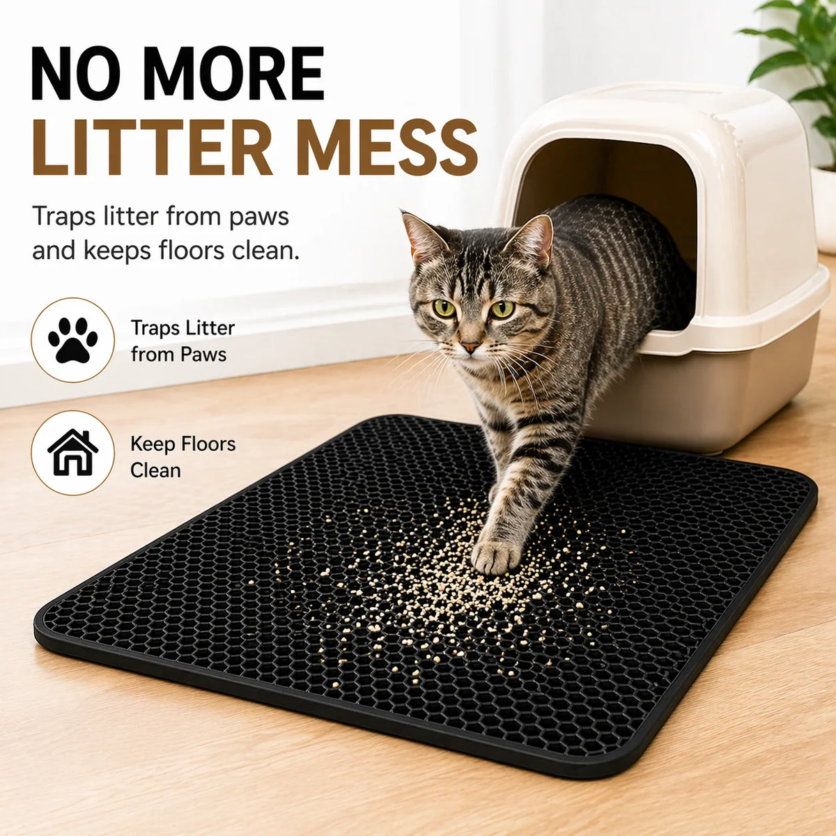 EVA Cat Litter Box Mat - Honeycomb Double Layer, Easy Clean – photo 5