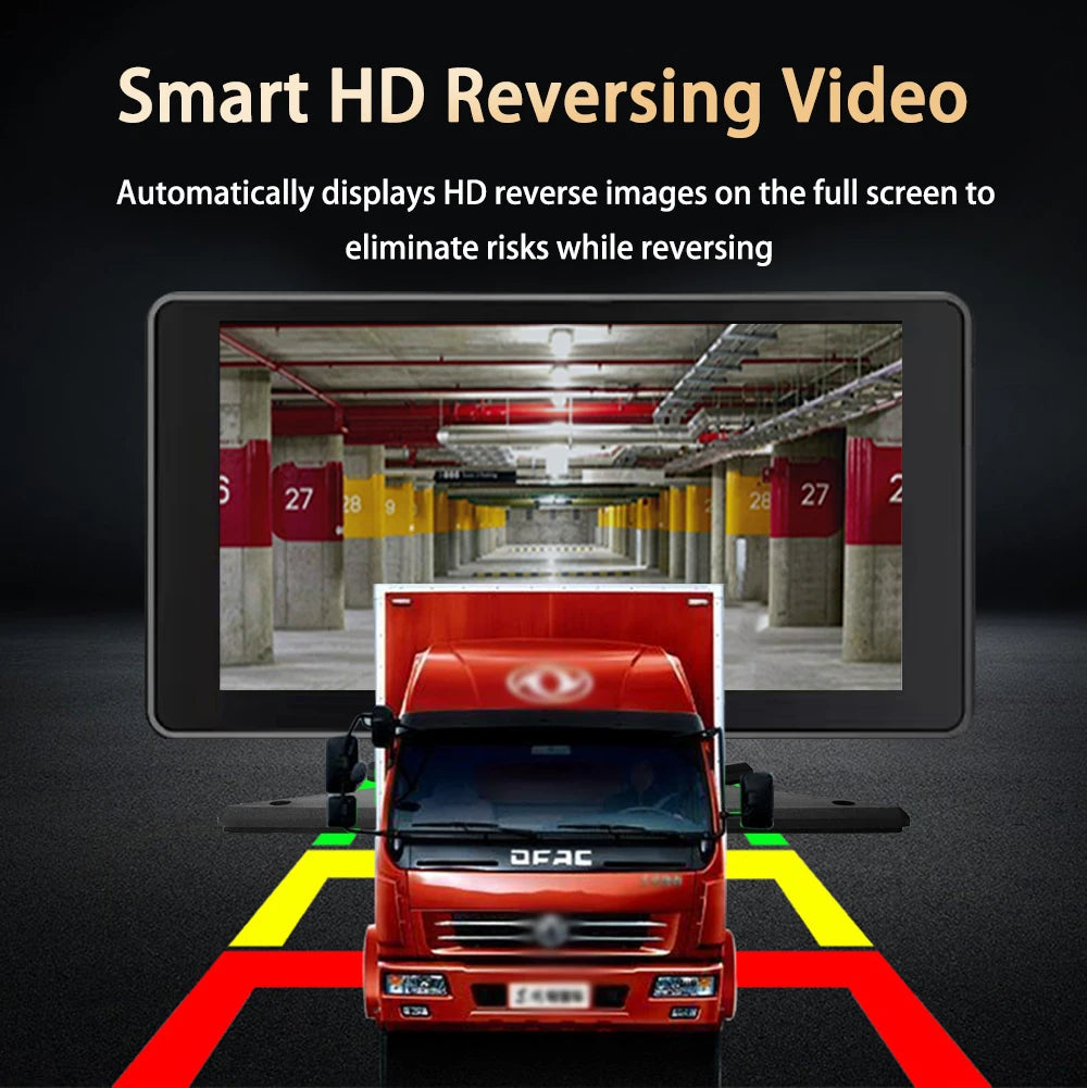 7 inch Truck DVR System BSD Sound and Light Alarm 2CH 1080P Night Camera Touch Screen MP5 BT AHD Monitor 24H Parking Recorder