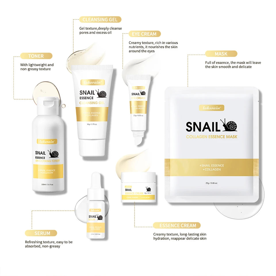 Snail Collagen Skin Care Set Deeply Nourishing Skin Long Lasting Hydrating Deep Cleaning Improve Elasticity Face Care Kits