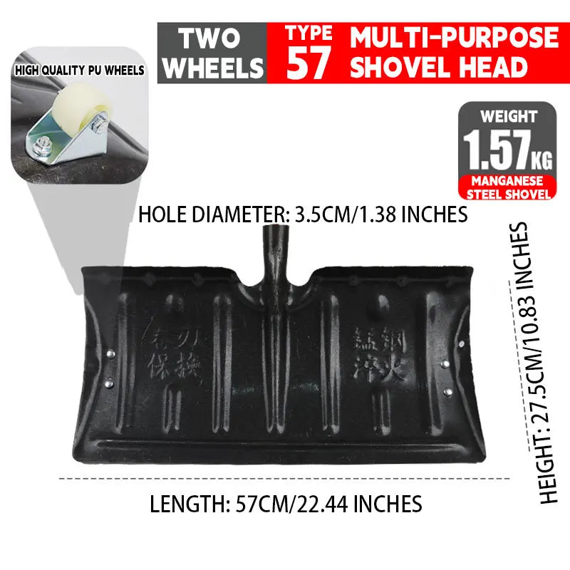 Heavy-Duty Snow Shovel Head — Replacement Snow Pusher for Deck, Yard & Road