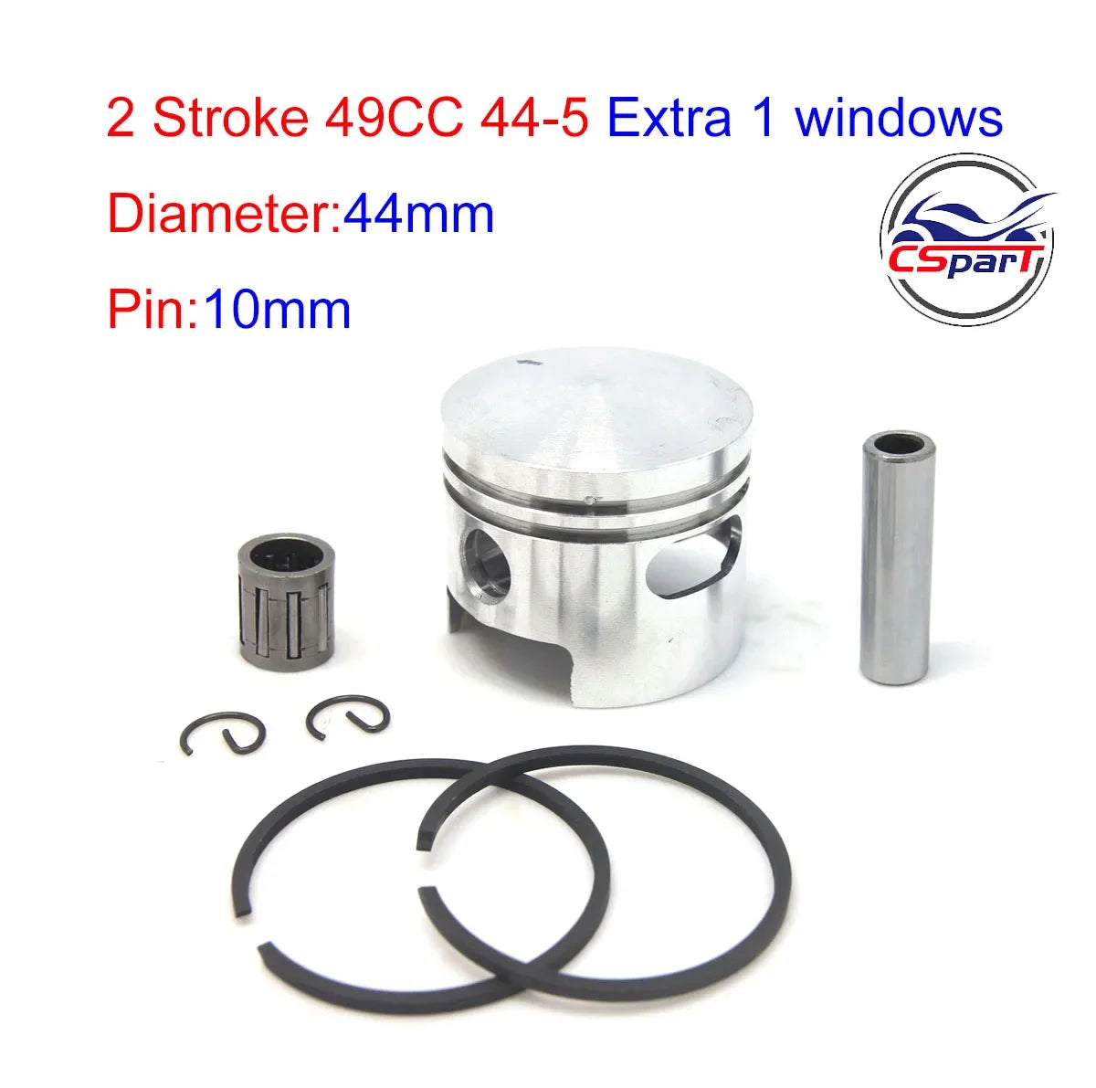 Racing 40-5 40-6 44-5 44-6 40mm 44mm 10mm 12mm Piston Kit 43CC 47CC 49CC Brush Cutter Trimmer Mini Moto ATV Dirt Pit Bike Part