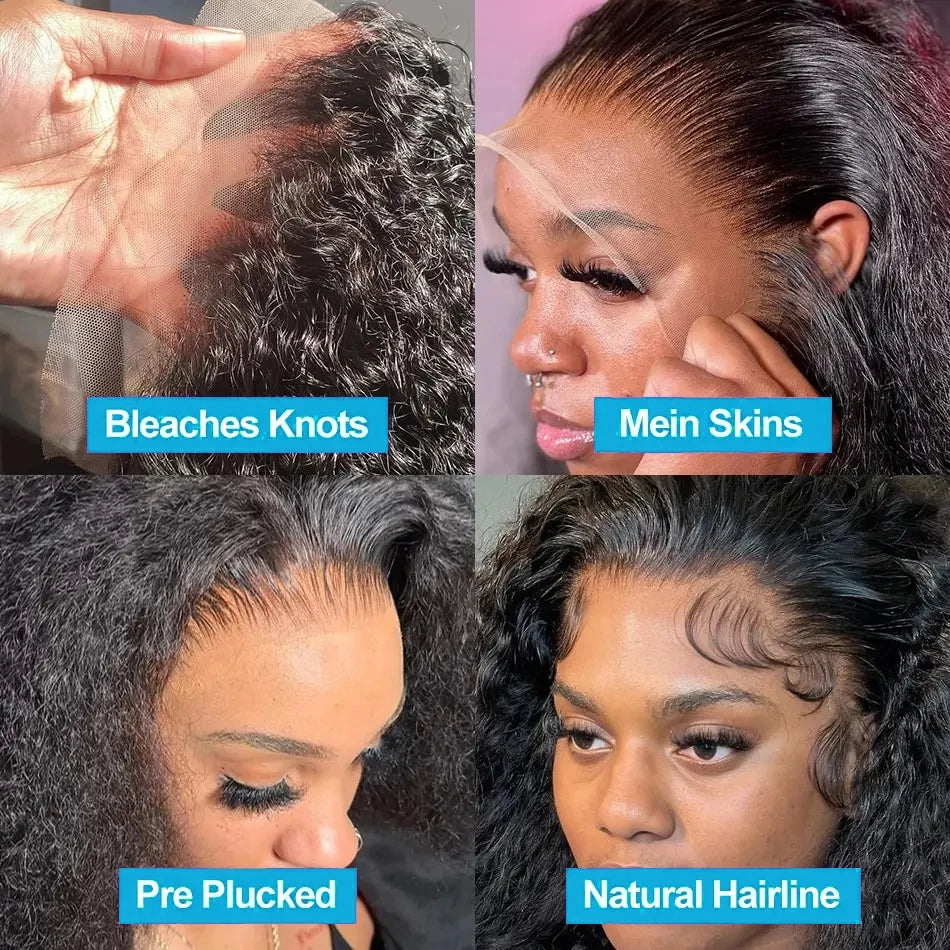 Curly Deep Wave 13x6 HD Lace Front Human Hair Wig — 250% Density (30"–40")