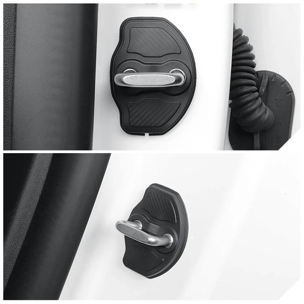 4pcs Car Door Mute Damping Cushion Silicone Door Lock Buckle Cover for Tesla Model Y Model 3 2017-2023 MODEL 3 Highland 2024