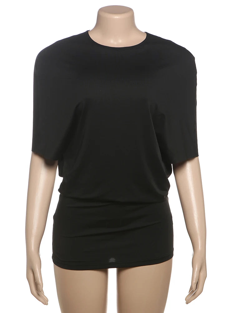 Backless Bodycon Mini Dress – Y2K Half-Sleeve Slim Outfit