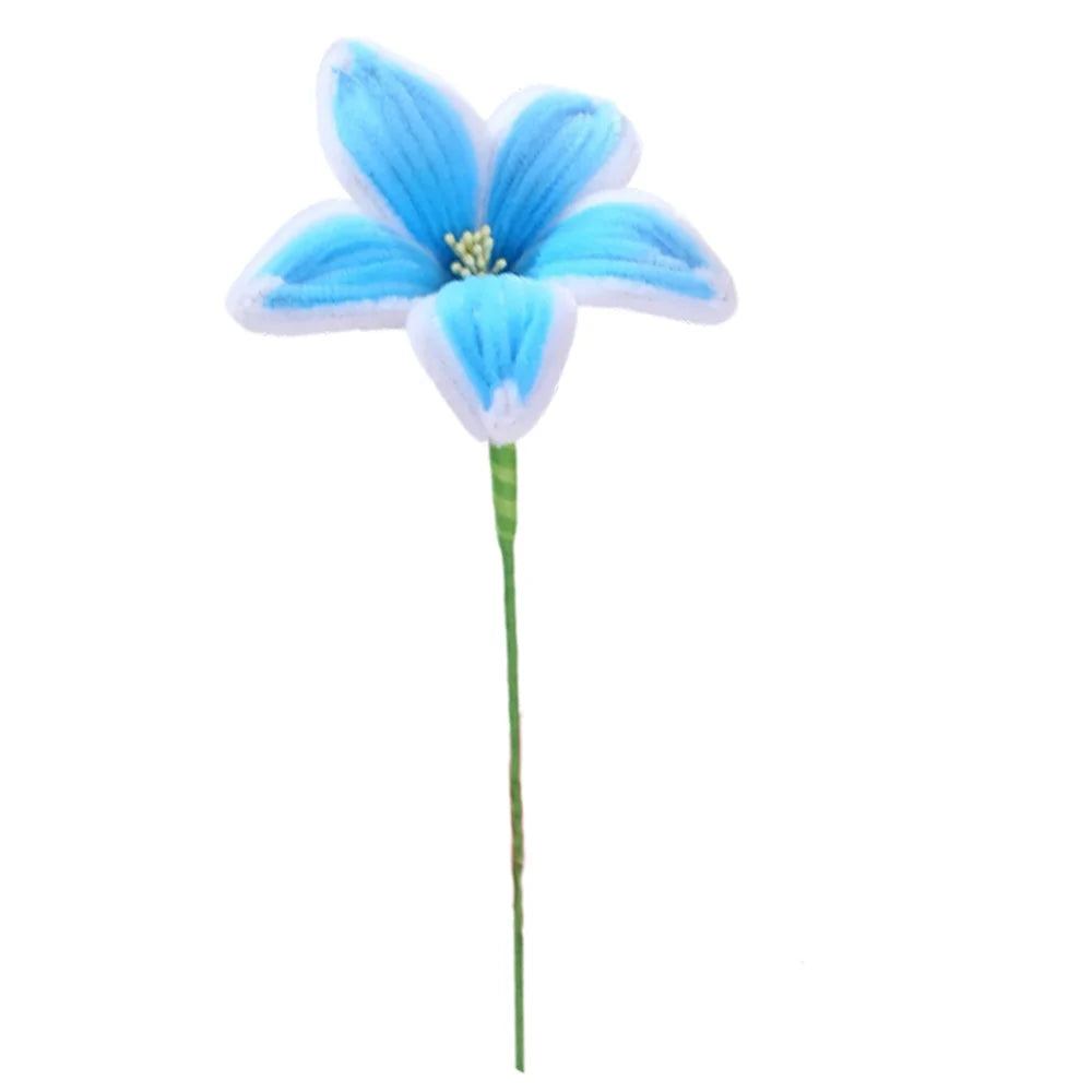 5Pcs Lily DIY Flower Calla Chenille Stems Fluffy Wire Pipe Cleaners Twist Stick Children Educational Toys Creative Handcraft