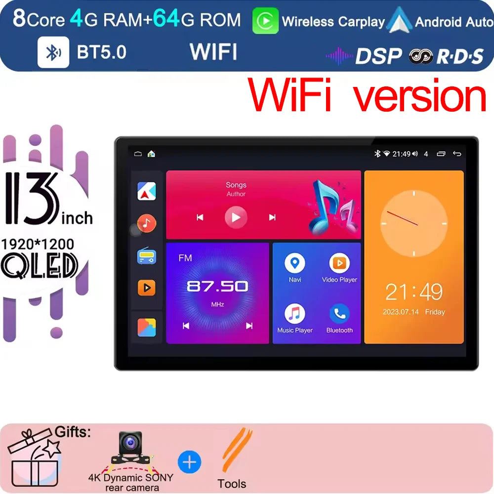 13 inch Android 15 Carplay Auto Car Radio Multimedia For  Chevrolet Silverado 3 GMTK2 2014 2015 2016  2017 2018 Autoradio