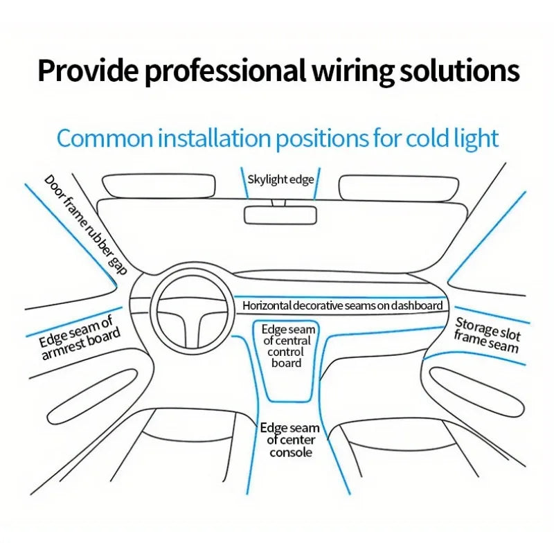 5M Car Environment El Wire LED USB Flexible Neon Interior Lights Car Decorative Accessories