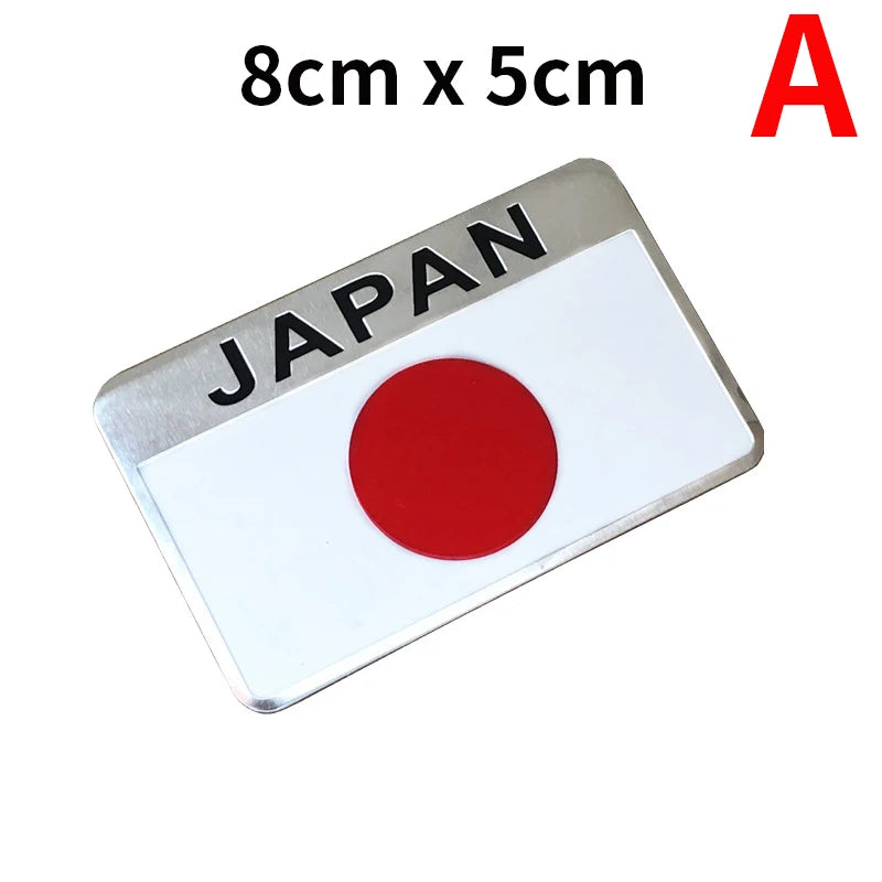 3D Aluminum JAPAN National Flag Map Car Motorcycle Styling Badge Emblem Decal Sticker For Toyota Honda Suzuki Nissan Lexus Mazda