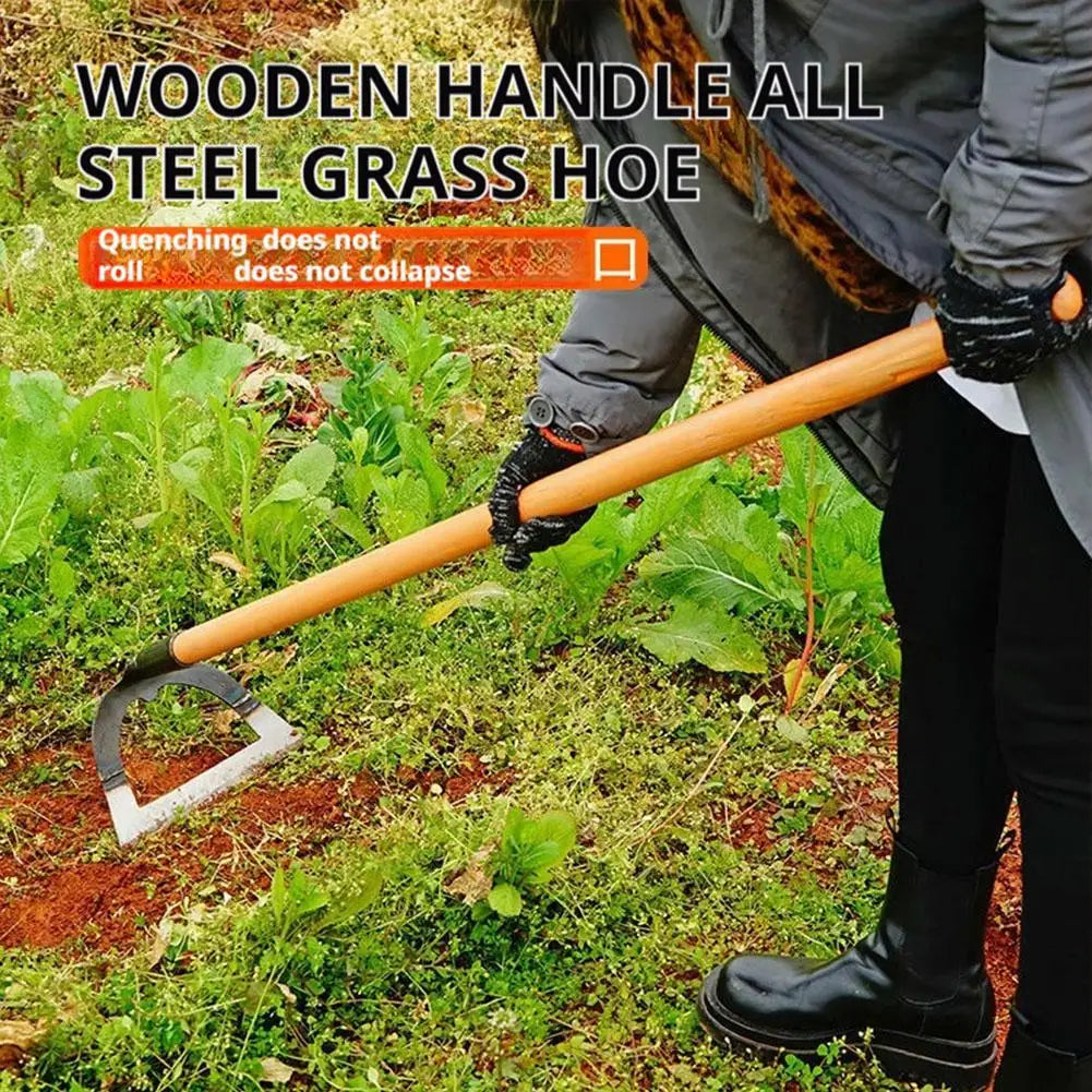 Handheld Hollow Hoe Thickened Manganese Steel Agricultural Weeding Hoe Planting Vegetable Gardening Loosening Soil Weeding Tool