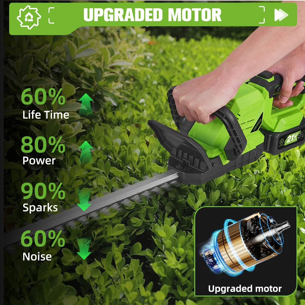 ONEGREEN Cordless Hedge Trimmer – Brushless Garden Pruning Tool Compatible with Makita Battery (Battery Not Included)