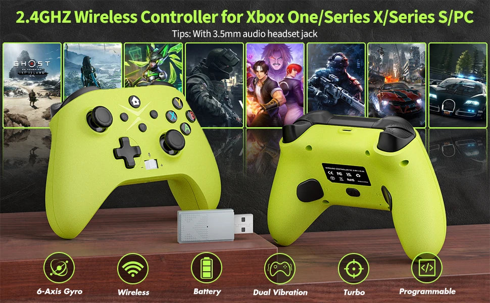 2.4G Wireless Gamepad For Xbox One ,Xbox Seris S ,X Control Xbox With Dual Vibra/Six Axis Multi Game Xbox Controller